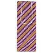 Plum en white vijf strepen patroon met tint wijn cadeautas (Voorkant)