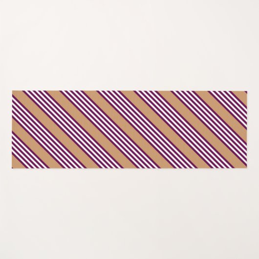 Plum en white vijf strepen patroon met tint yogamat (Voorkant (horizontaal))