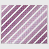 Plum en white vijf stripe patroon cadeaupapier (Vlak)