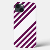 Plum en white vijf stripe patroon Case-Mate iPhone case (Achterkant)
