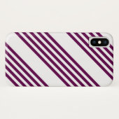 Plum en white vijf stripe patroon Case-Mate iPhone case (Achterkant (horizontaal))