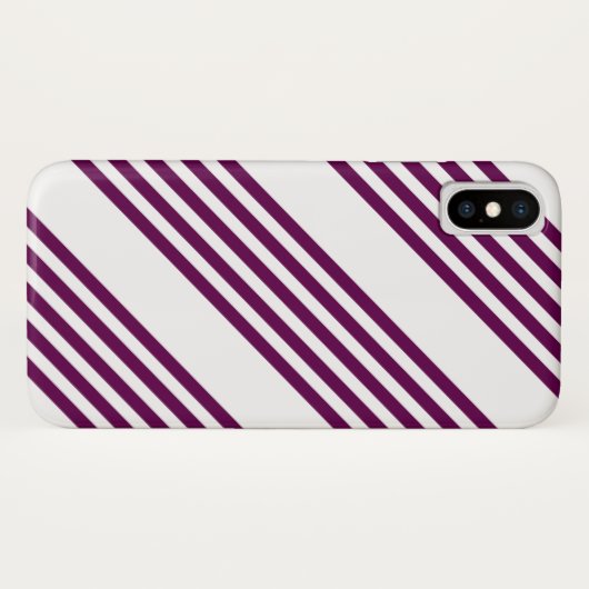 Plum en white vijf stripe patroon Case-Mate iPhone case (Achterkant (horizontaal))