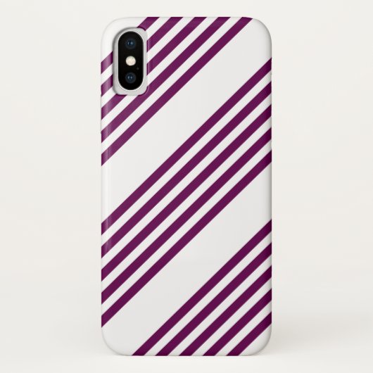 Plum en white vijf stripe patroon Case-Mate iPhone case (Achterkant)
