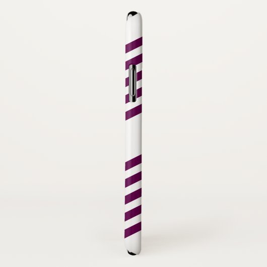 Plum en white vijf stripe patroon Case-Mate iPhone case (Achterkant / rechts)