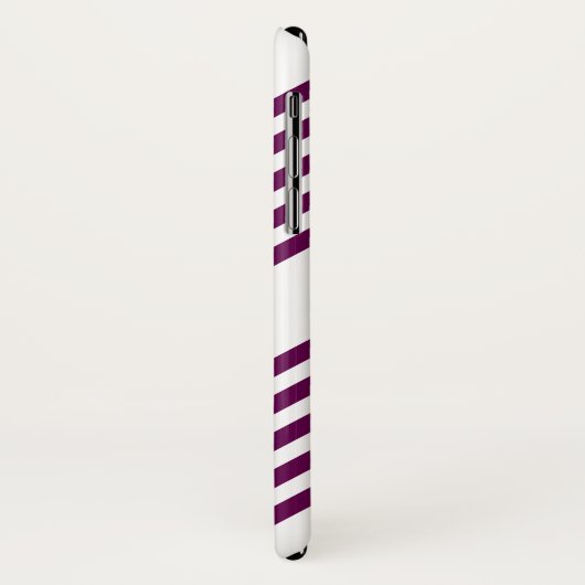 Plum en white vijf stripe patroon Case-Mate iPhone case (Achterkant/links)