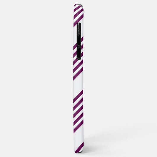 Plum en white vijf stripe patroon Case-Mate iPhone case (Achterkant/links)