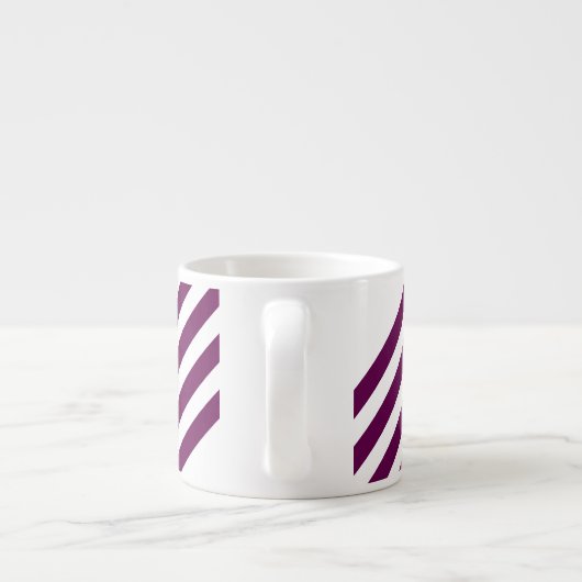 Plum en white vijf stripe patroon espresso kop (Achterkant)