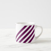Plum en white vijf stripe patroon espresso kop (Rechts)