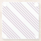 Plum en white vijf stripe patroon glazen onderzetter (Achterkant)