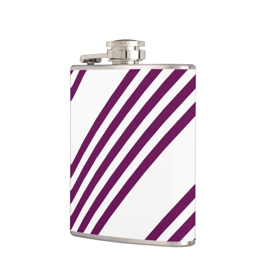 Plum en white vijf stripe patroon heupfles (Links)