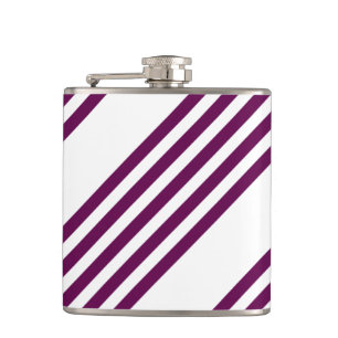 Plum en white vijf stripe patroon heupfles