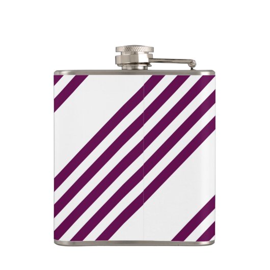 Plum en white vijf stripe patroon heupfles (Achterkant)