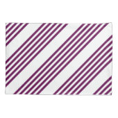 Plum en white vijf stripe patroon kussensloop (Achterkant)