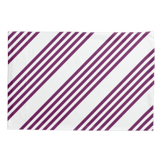 Plum en white vijf stripe patroon kussensloop (Achterkant)