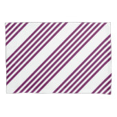 Plum en white vijf stripe patroon kussensloop (Voorkant)