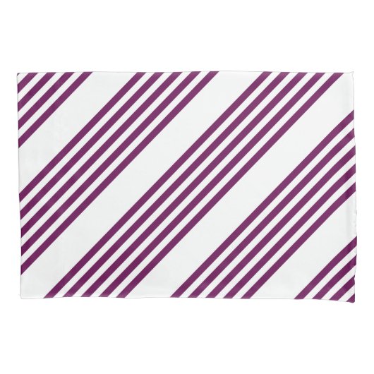 Plum en white vijf stripe patroon kussensloop (Voorkant)