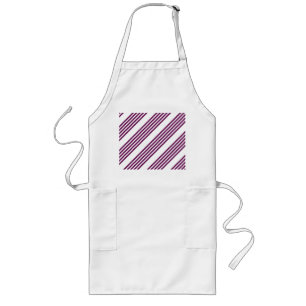 Plum en white vijf stripe patroon lang schort
