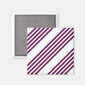 Plum en white vijf stripe patroon magneet (Voorkant / Achterkant)