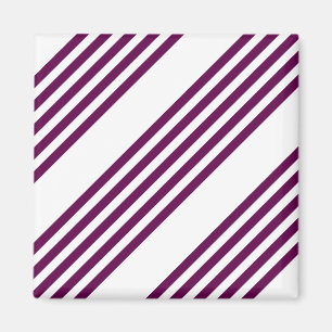 Plum en white vijf stripe patroon magneet
