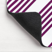 Plum en white vijf stripe patroon muismat (Hoek)
