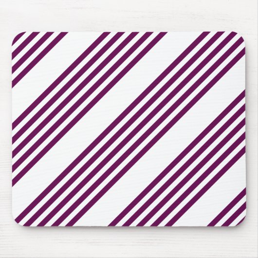 Plum en white vijf stripe patroon muismat (Voorkant)