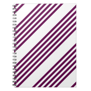 Plum en white vijf stripe patroon notitieboek