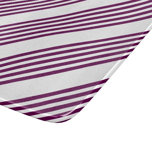 Plum en white vijf stripe patroon snijplank (Hoek)