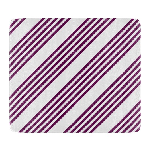 Plum en white vijf stripe patroon snijplank (Voorkant)