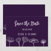 Plum en White Wildbloemen Sparen de Kaarten van de (Voorkant / Achterkant)