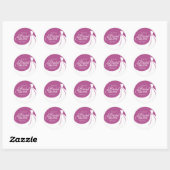 Plum en wit Elegant Gown Vrijgezellenfeest Favor Ronde Sticker (Vel)