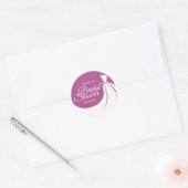 Plum en wit Elegant Gown Vrijgezellenfeest Favor Ronde Sticker (Envelop)