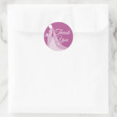 Plum en wit Elegant Kant Gown Vrijgezellenfeest Ronde Sticker (Tas)