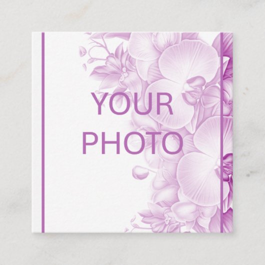 Plum en witte orchideeën bruiloft informatiekaartje (Voorkant)