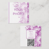 Plum en witte orchideeën bruiloft informatiekaartje (Voorkant / Achterkant)