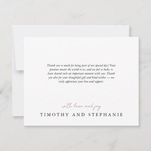 Plum en Yellow Rose Waterverf Bedankkaart (Achterkant)