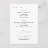 Plum en Yellow Roses Waterverf bruiloft Informatiekaartje (Voorkant)