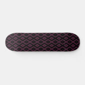Plum en zwarte diamant patroon persoonlijk skateboard (Horizontaal)