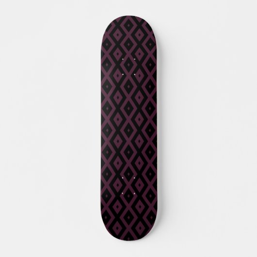Plum en zwarte diamant patroon persoonlijk skateboard (Voorkant)