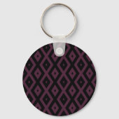 Plum en zwarte diamant patroon sleutelhanger (Voorkant)
