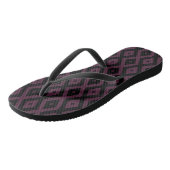 Plum en zwarte diamant patroon teenslippers (Schuin)