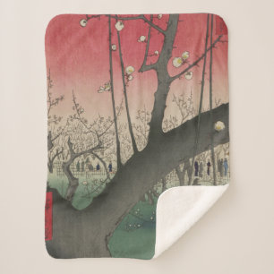 Plum Estate Japans Edo Woodblock Plum Sherpa Deken