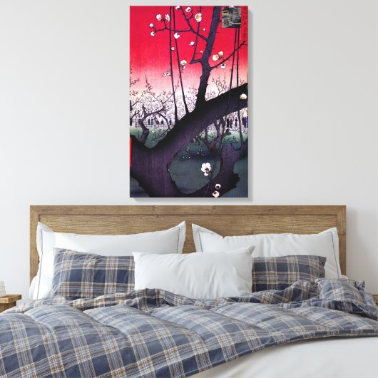 Plum Estate Kameido, Hiroshige Ando Canvas Afdruk (Insitu (Slaapkamer))