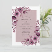 Plum Exquisite Spring Wedding Kaart (Staand voorkant)