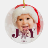 Plum | Festive Joy Holiday Foto Keramisch Ornament (Voorkant)