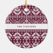 Plum | Festive Joy Holiday Foto Keramisch Ornament (Achterkant)