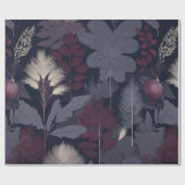 Plum Fig & Pampas Grass Seamless Autumn Cadeaupapier (Vlak)