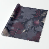 Plum Fig & Pampas Grass Seamless Autumn Cadeaupapier (Uitgerold)
