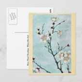 Plum filies met bloesems Ukiyo-e. Briefkaart (Voorkant / Achterkant)