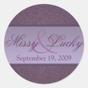Plum filigraan paar Sticker/zegel Ronde Sticker