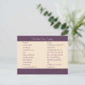 Plum Filigree Recipe Card Briefkaart (Staand voorkant)